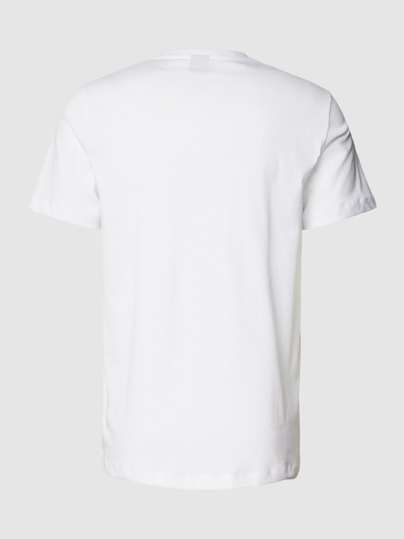 T-Shirt mit Label-Print in weiß