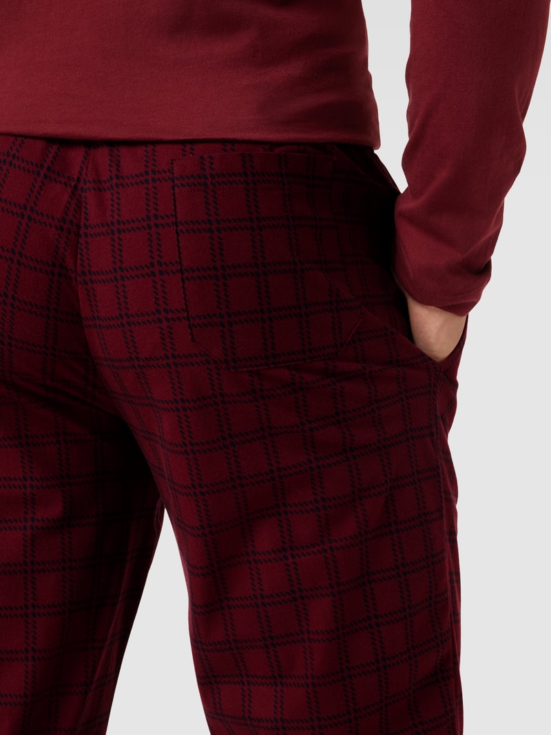Pyjama-Hose mit Karomuster in dunkelrot