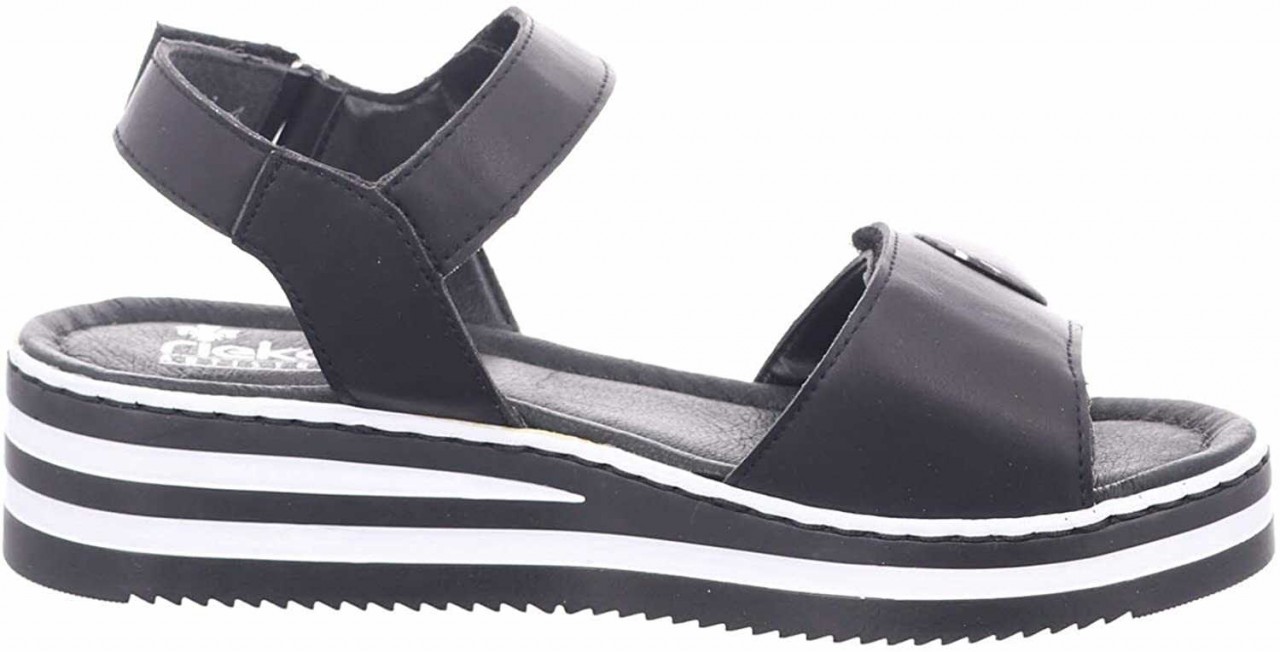 RIEKER Keilsandalen schwarz Luzern
