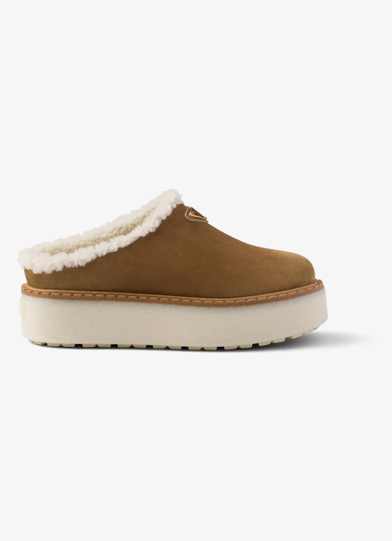 Prada Suede mokasine s ovčjom kožom