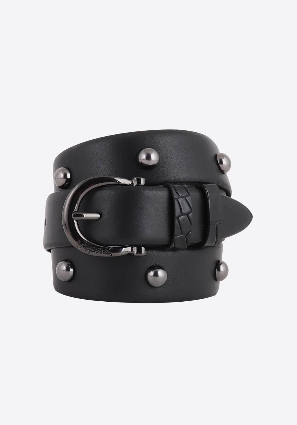 LUSKA  Ceinture en cuir noir Femme