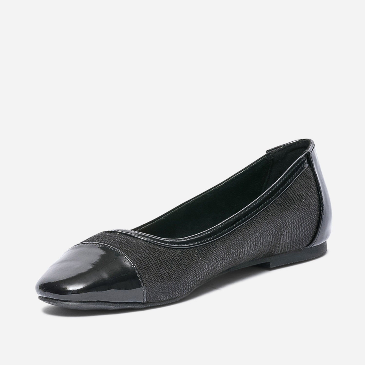Ballerine noire bi matière