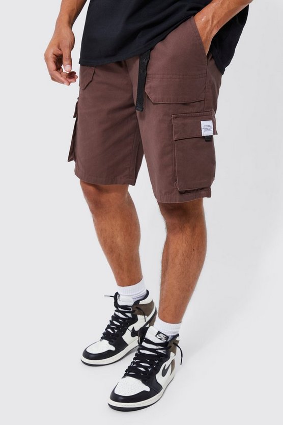 Lockere elastische Cargo-Shorts
