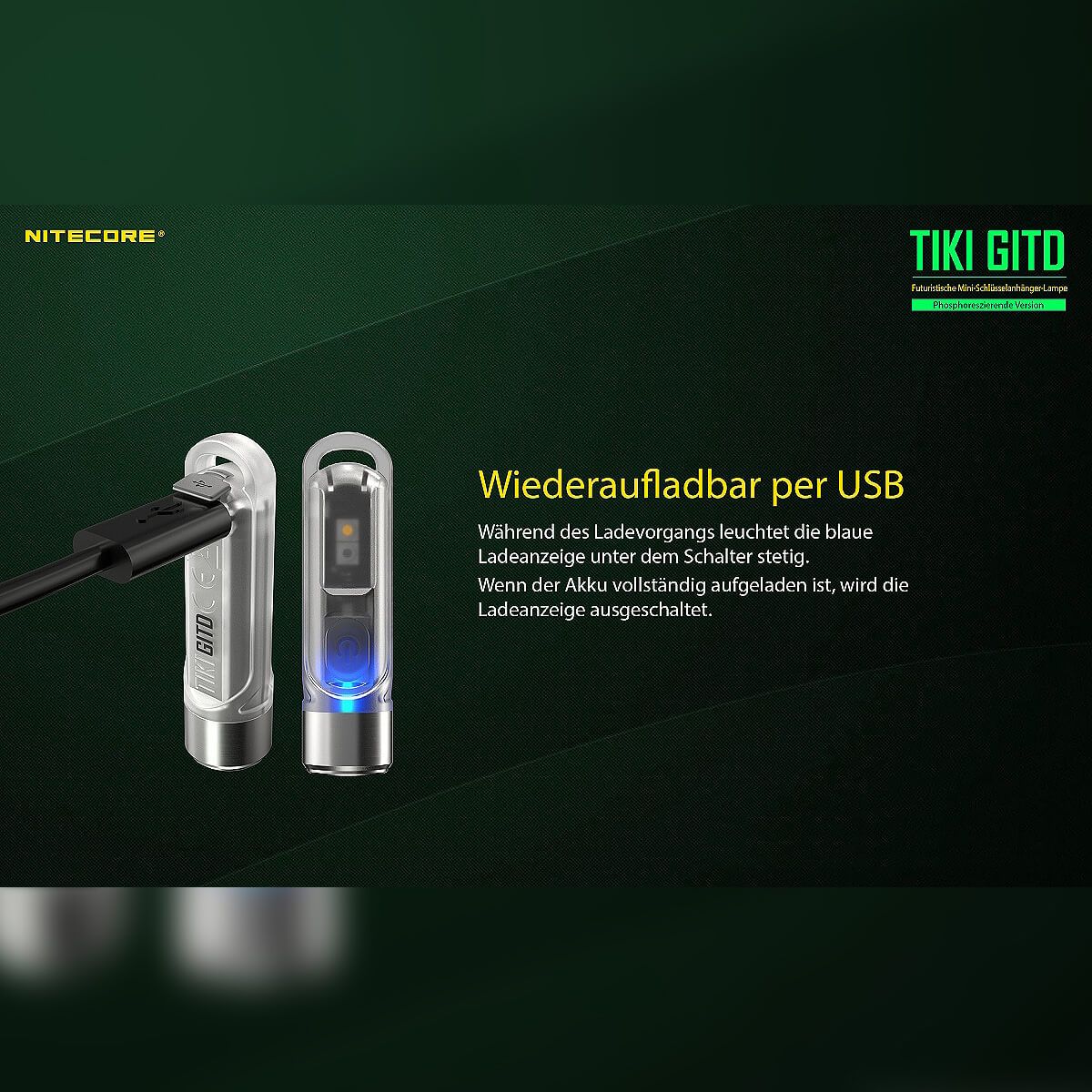 LED Lampe TIKI GTID - Glow in the dark