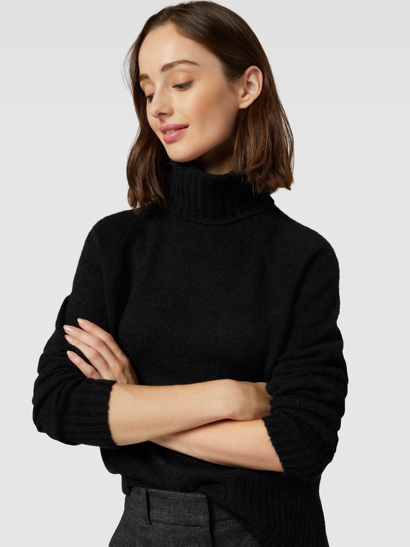 Strickpullover mit Rollkragen Modell 'DANIELA' in schwarz