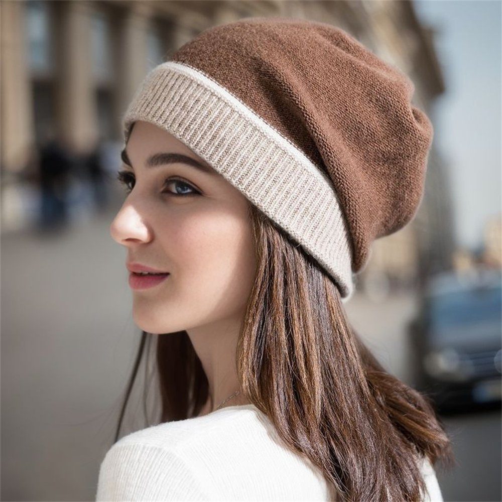 Aatrx Schlapphut Warme Mützen für Herbst und Winter, kontrastfarbene Strickmützen (1-St)
