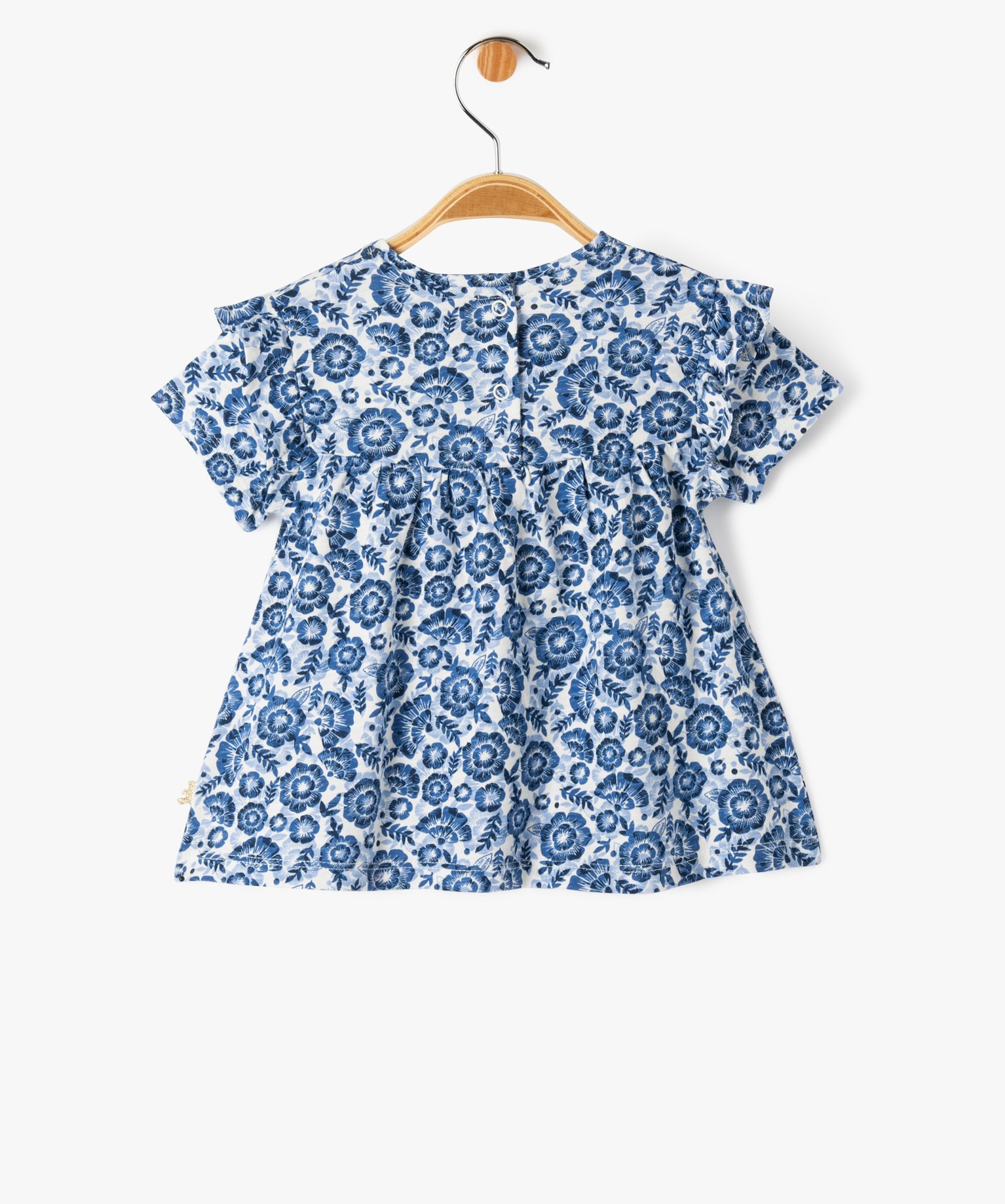 Tee-shirt bébé fille fleuri à manches courtes - LuluCasta... beige | GEMO
