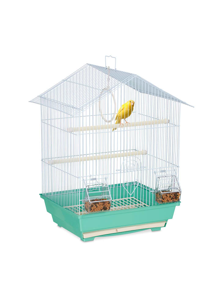 relaxdays Vogelkäfig in Hellblau/Mintgrün - (B)39,5 x (H)49 x (T)32 cm günstig kaufen onesize