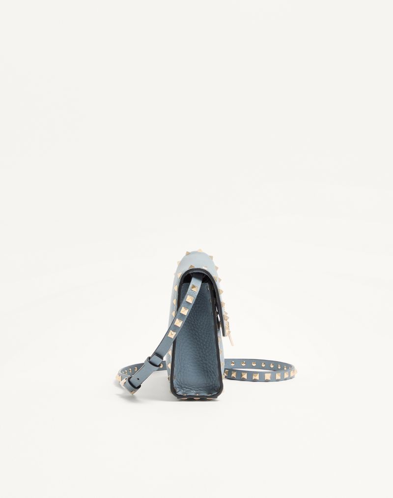 Rockstud lille skuldertaske i kornet kalveskind