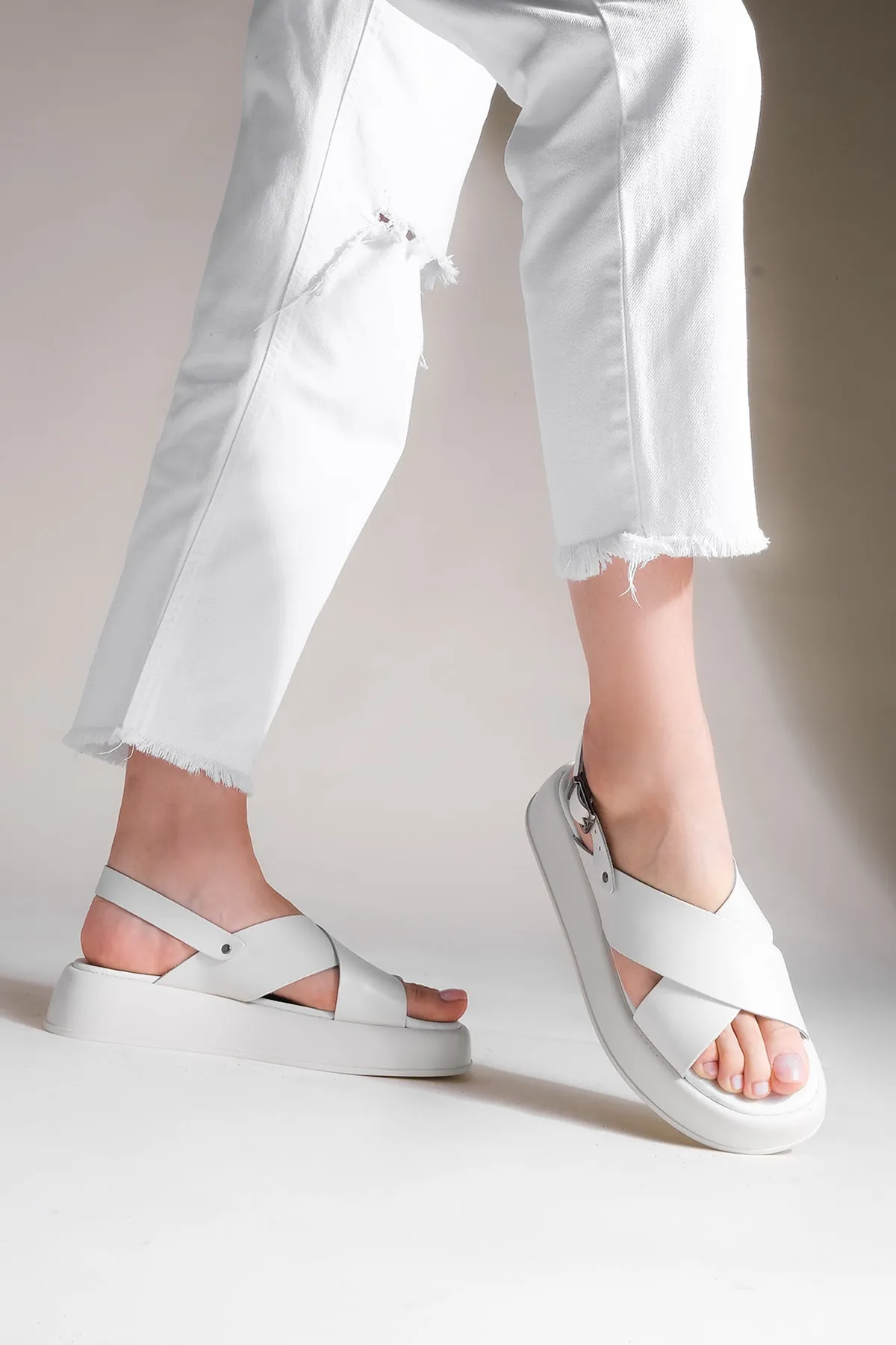 Marjin  Sandalette - Weiß - Flacher Absatz
