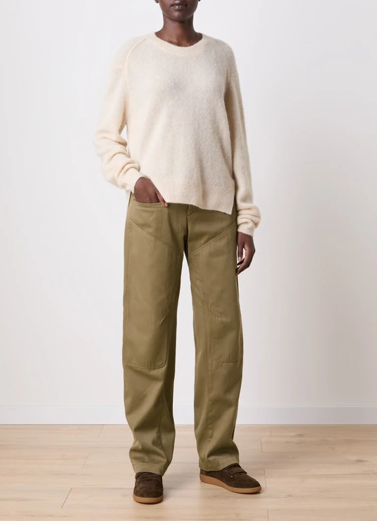 Pantaloni Isabel Marant Emmy a vita alta e gamba larga con tasche laterali