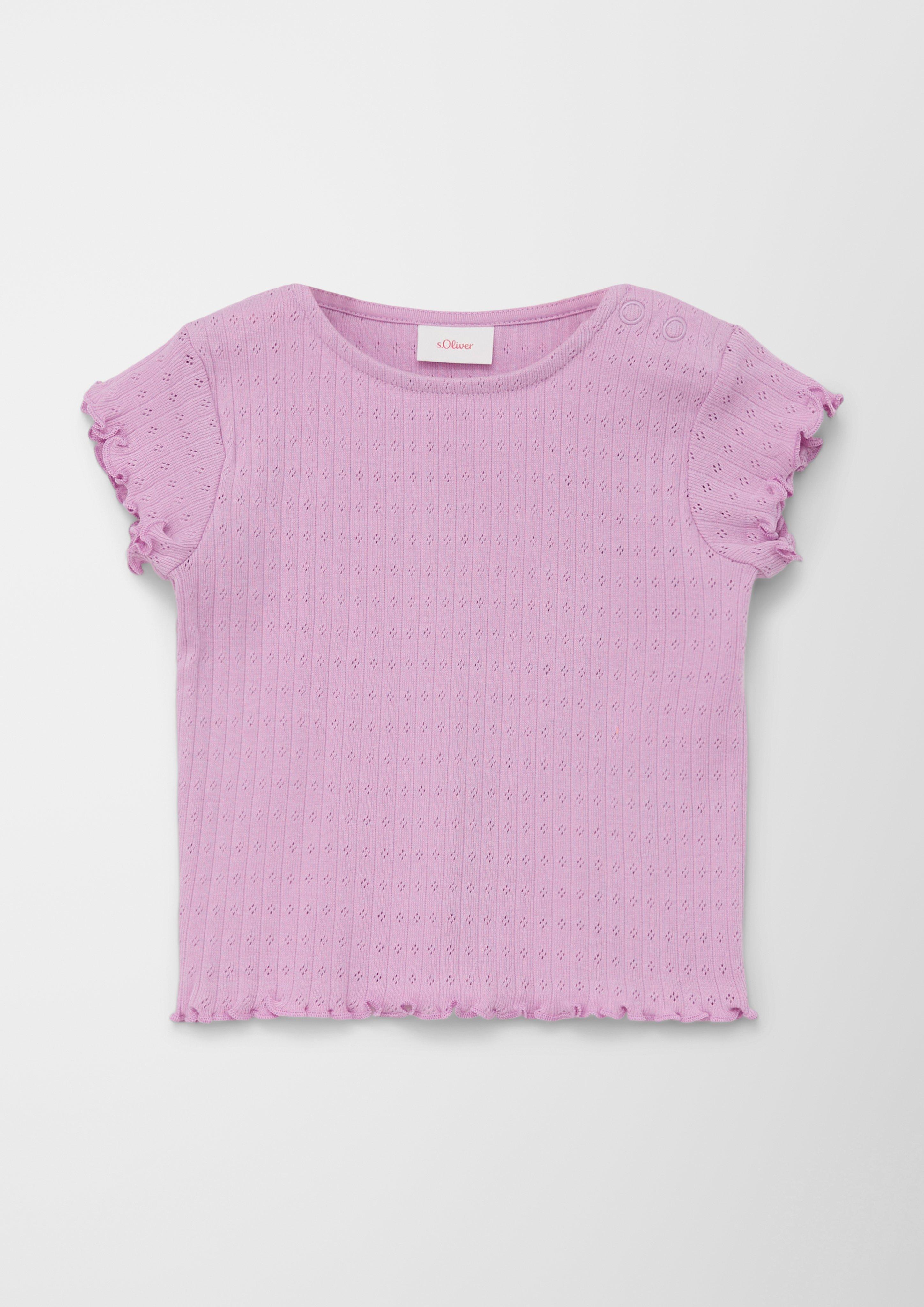 Ajourshirt mit Wellensaum  2128783-4443