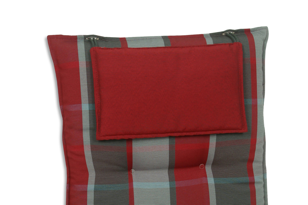 Sesselauflage hoch rot/grau