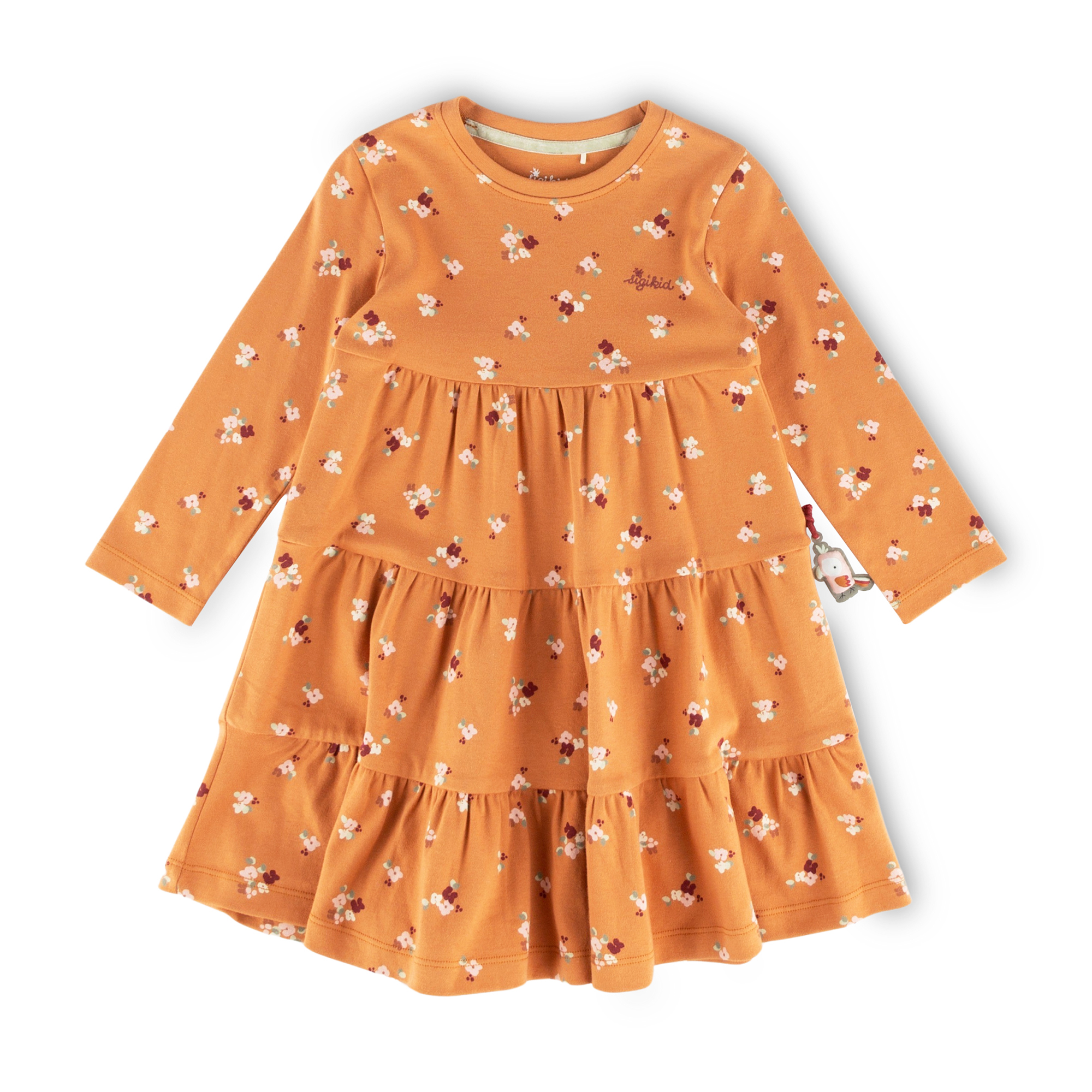 Kinder Langarm Stufenkleid mit Blümchen Print