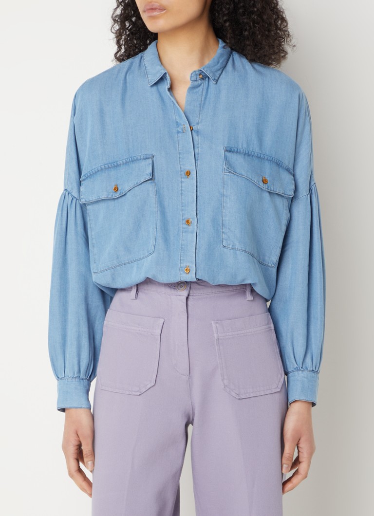 Camicetta in chambray con tasche sul petto di Sessùn Botania