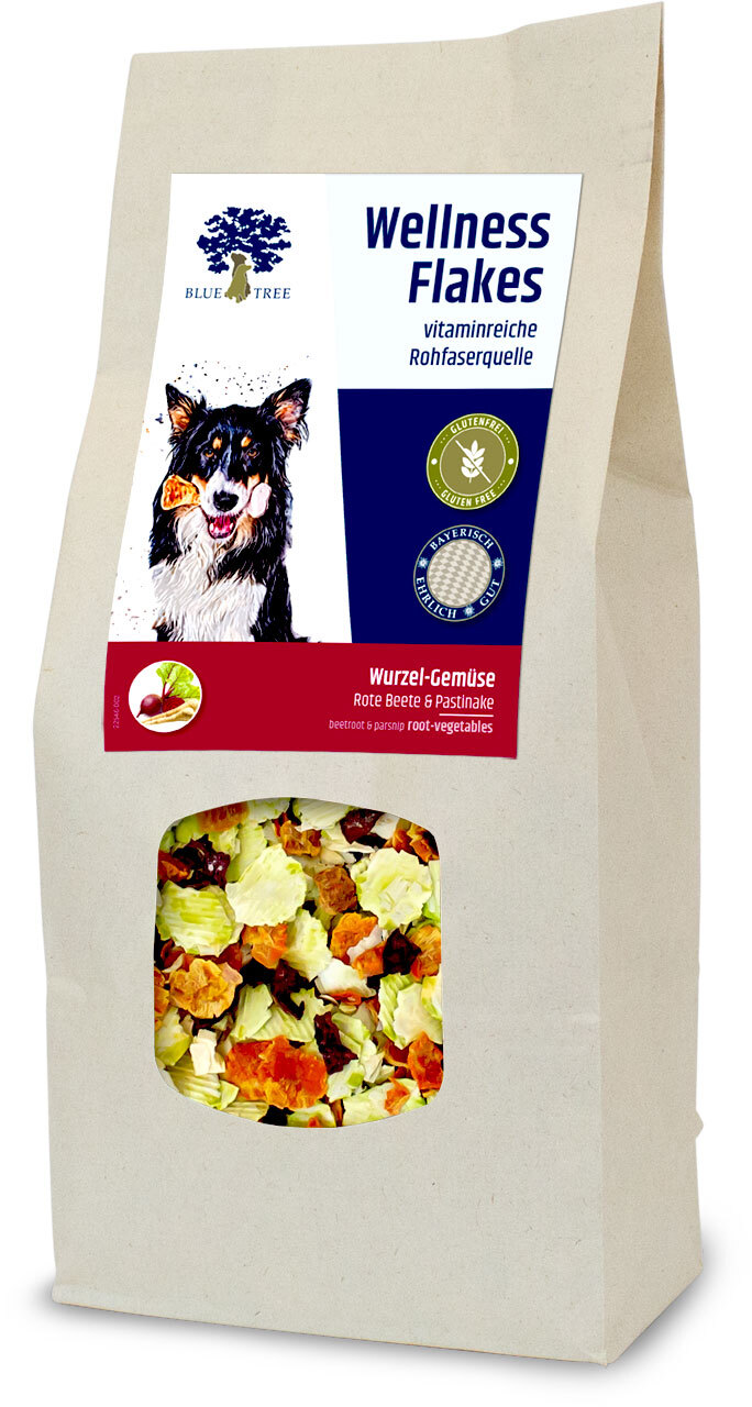 BLUE TREE Ergänzungsfutter & Aufzucht BLUE TREE Wellness Flakes 650g mit Wurzelgemüse