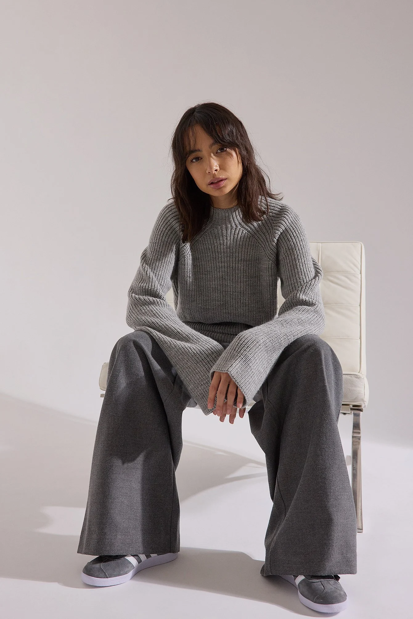 Strickpullover mit Rippendetail