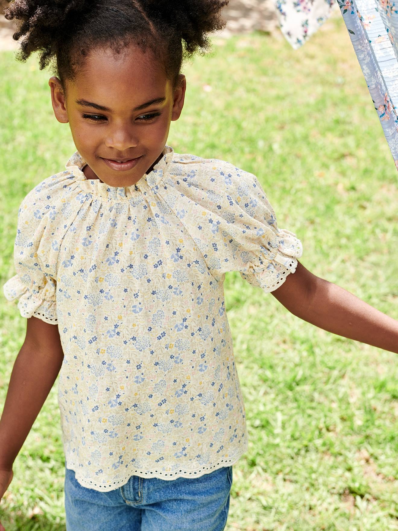 Blouse fille écru