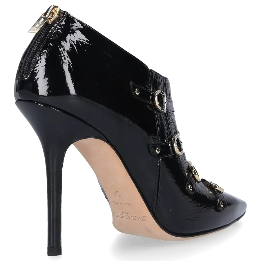 Jimmy Choo - Stiefeletten KAISER Lackleder Logo schwarz - schwarz