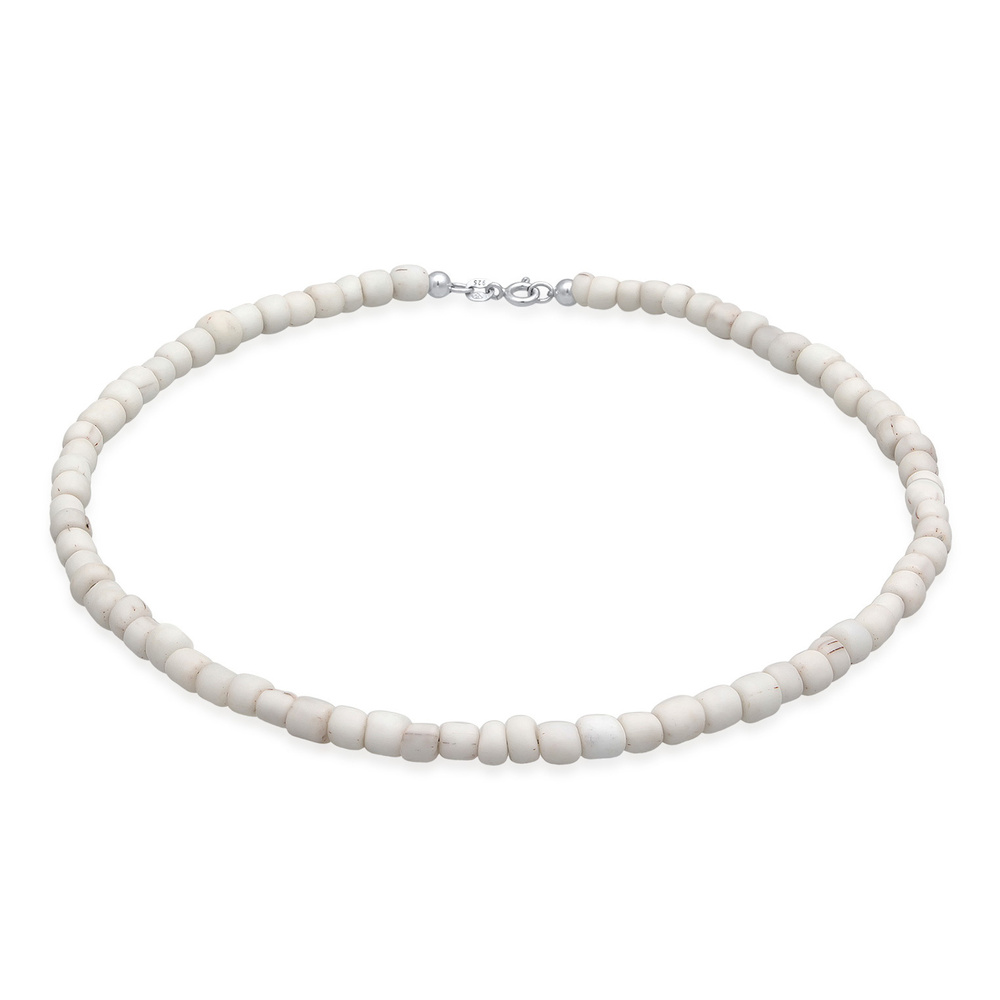 Elli Elli Collier Femmes Choker tendance Basique  avec perles de verre blanc en argent collier