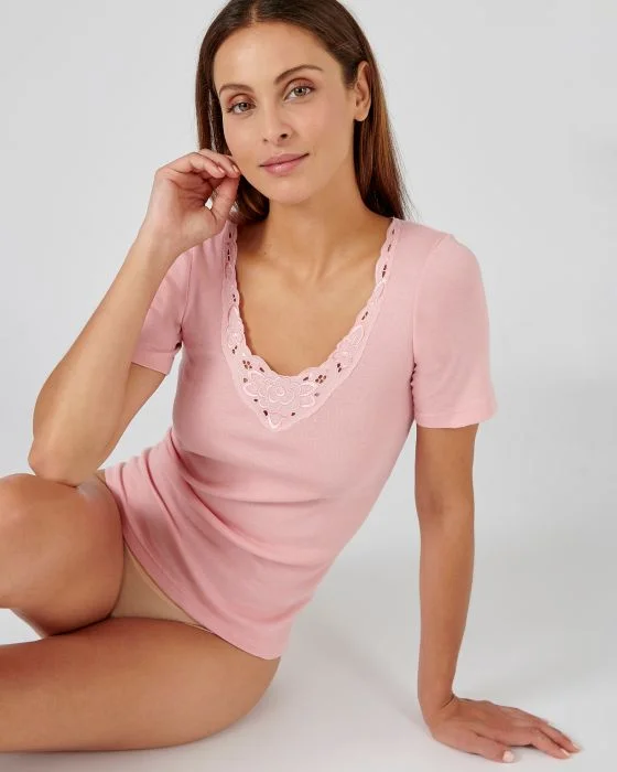 Tee-shirt Essential guipure florale