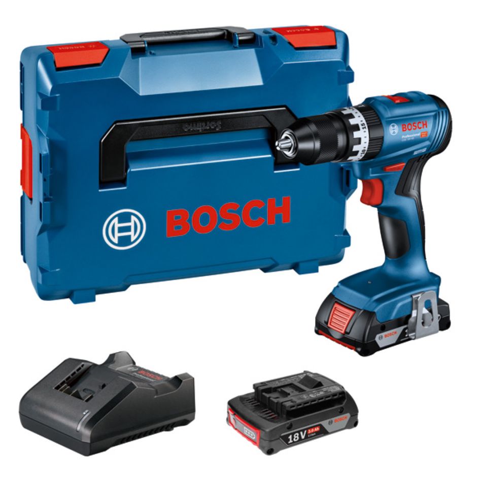 Perceuse à percussion sans fil Bosch Blue 06019K3303 GSB 18V-45, batterie Li-ion 18 V 2,0 Ah, en coffret L-Boxx