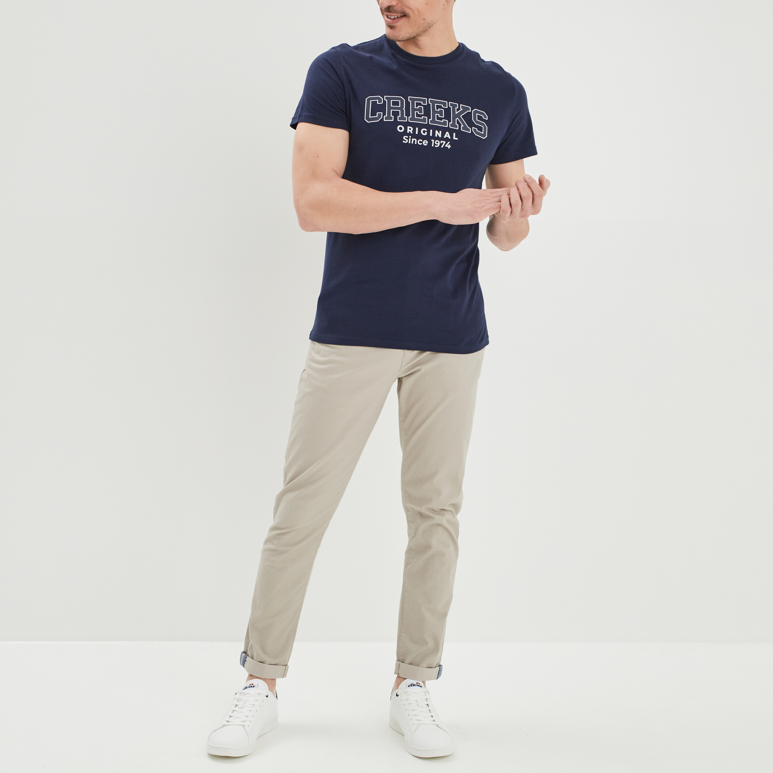 Pantalon chino slim beige homme | La Halle