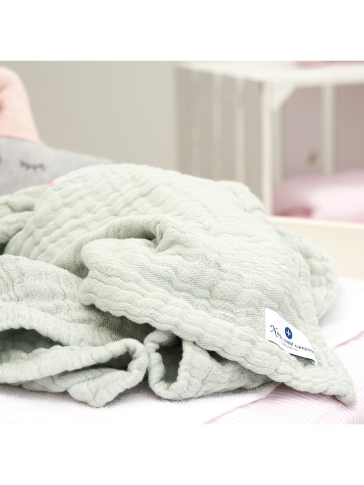 nordic coast company  Babydecke 4 in 1 groß in Mint - 90 x 120 cm  günstig kaufen 90 x 120 cm
