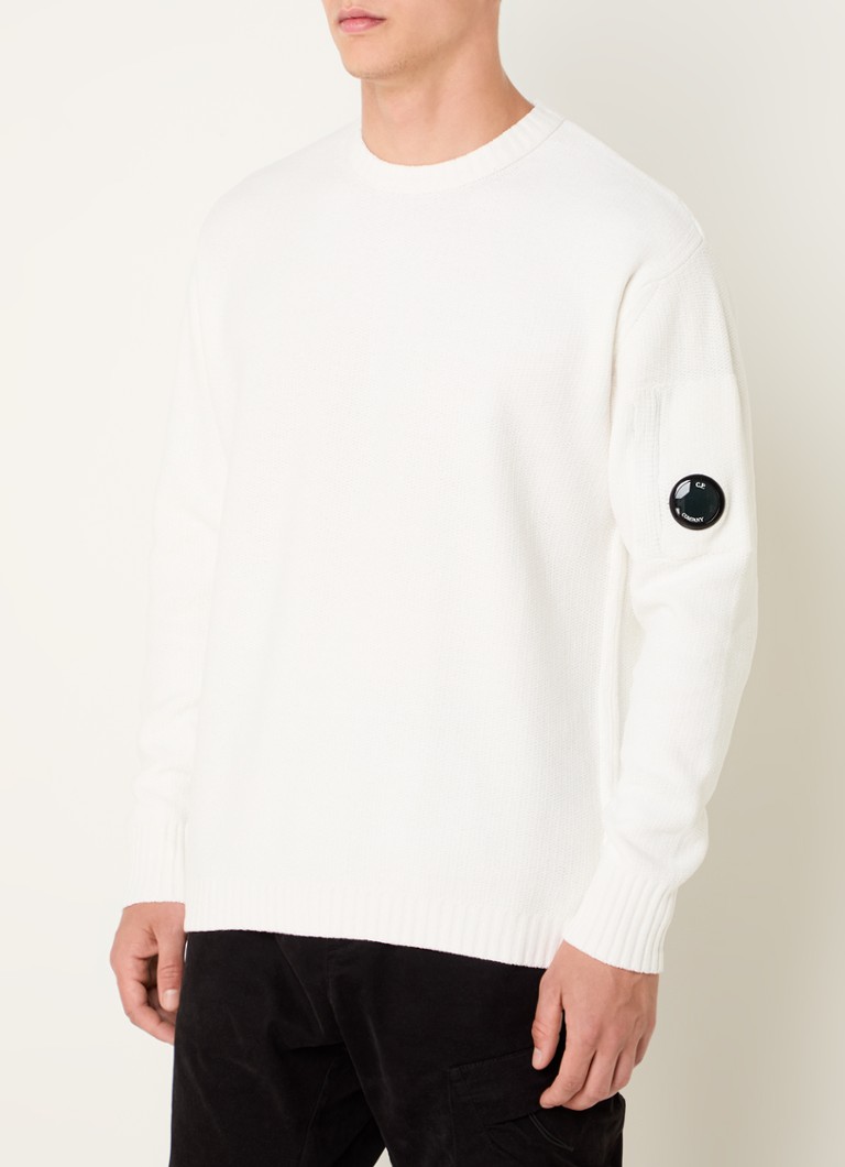 CP Company Chenille-Pullover aus grob gestricktem Material mit Logo