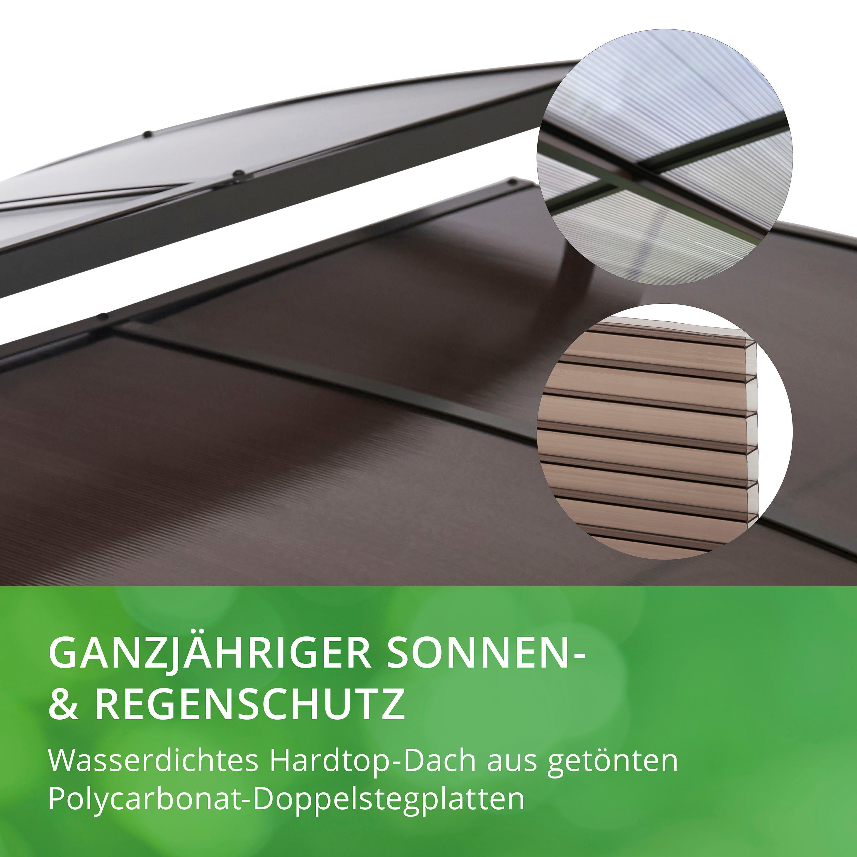 Leco Grillpavillon Profi, anthrazit mit Polycarbonat-Dach