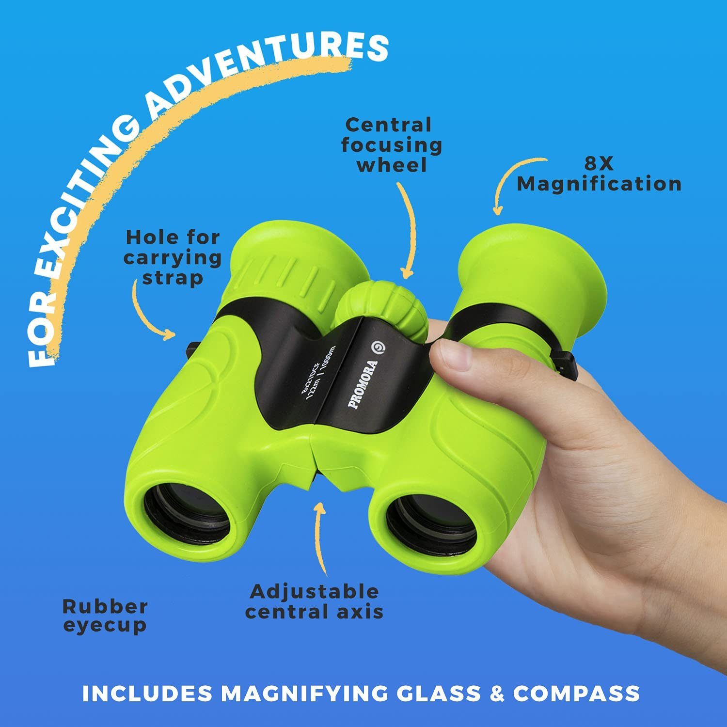 SOTOR Fernglas für Kinder, Set mit Lupe & Kompass grün - Perfektes Spielzeug Binocular (für kleine Jungen und Mädchen, Mädchen Geschenk für Kleinkind)