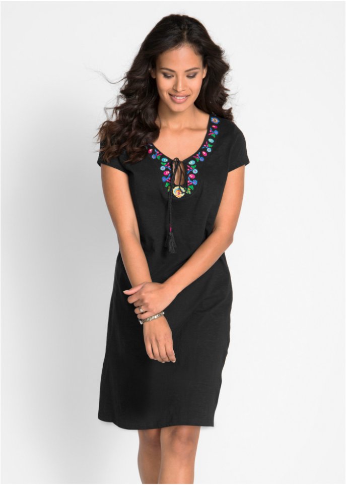 Flammgarn-Jerseykleid