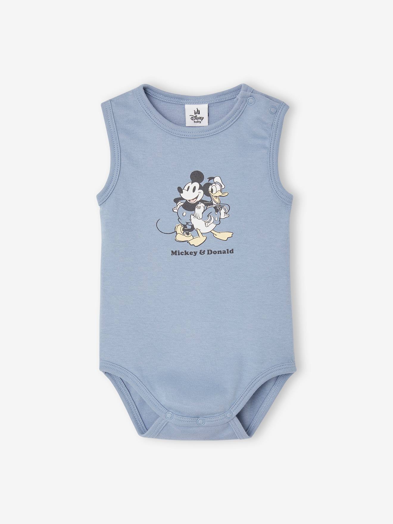 Mickey 2er-Pack ärmellose Baby Bodys Disney MICKY MAUS - himmelblau