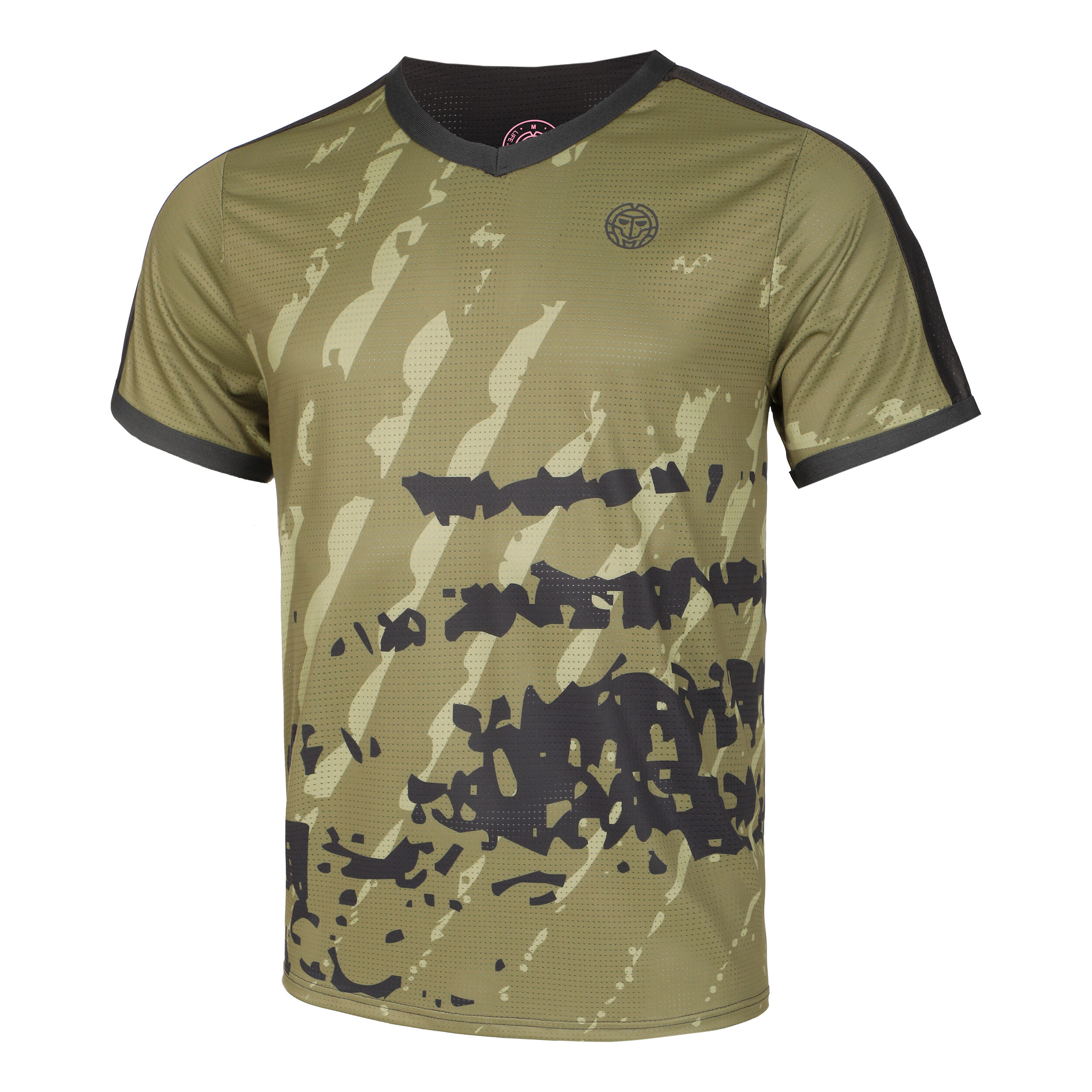 Pure Wild V-Neck T-Shirt Herren - Oliv, Dunkelgrau