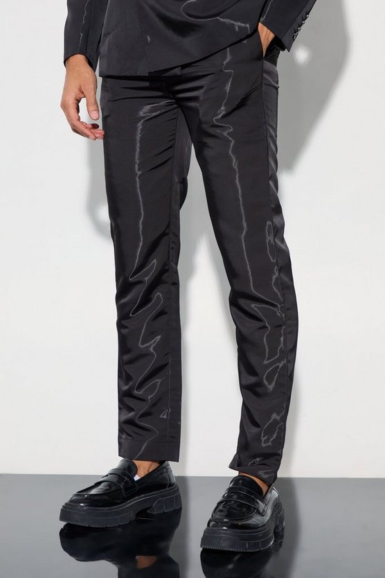 Metallic Anzughose mit geradem Bein