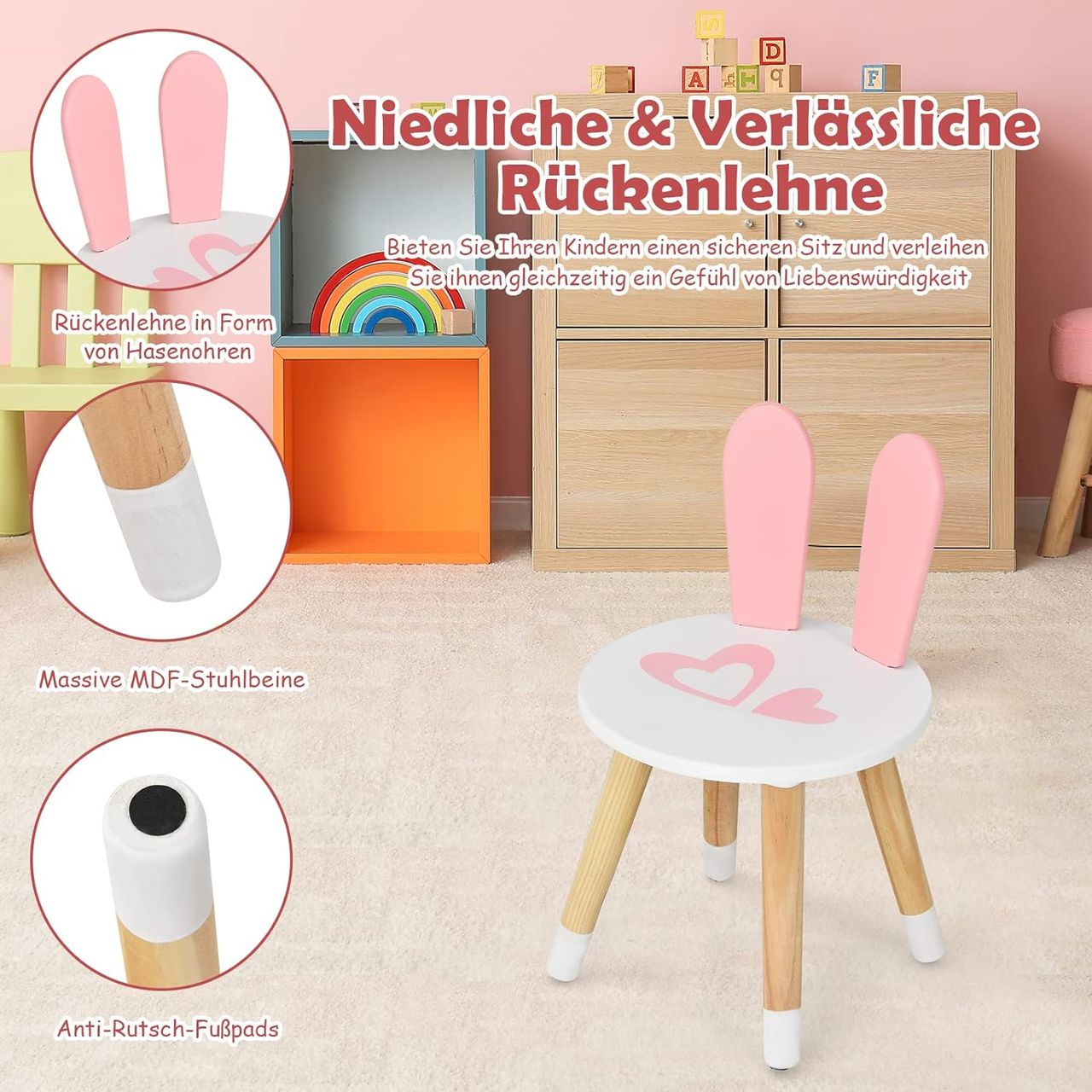 Costway Kinder Schminktisch mit Hocker