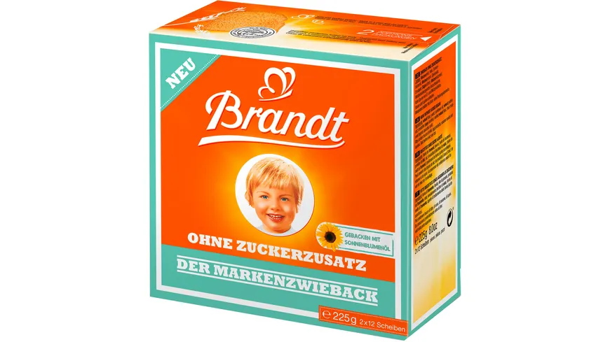Brandt Markenzwieback ohne Zuckerzusatz 225 g
