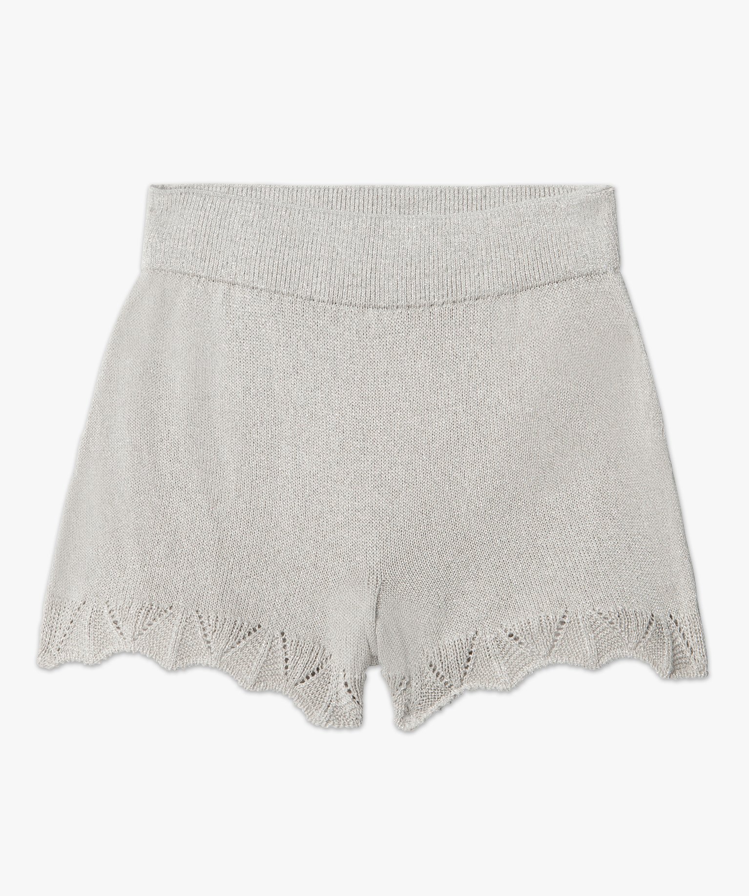 Short femme pailleté en maille 3D innovante ecru | GEMO