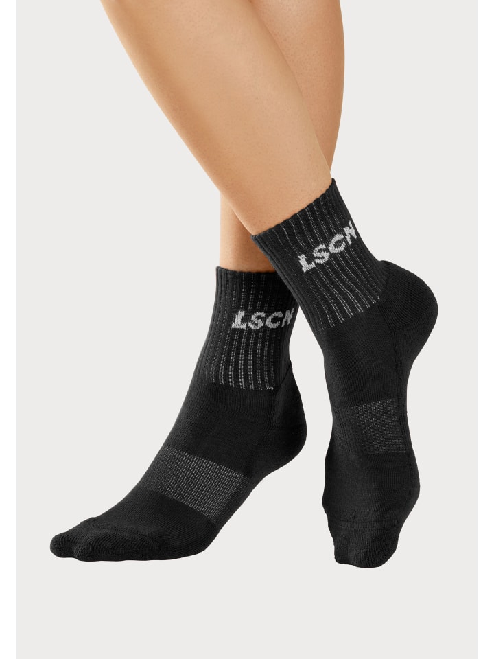 LSCN BY LASCANA Tennissocken in 1x schwarz, 1x orange günstig kaufen
