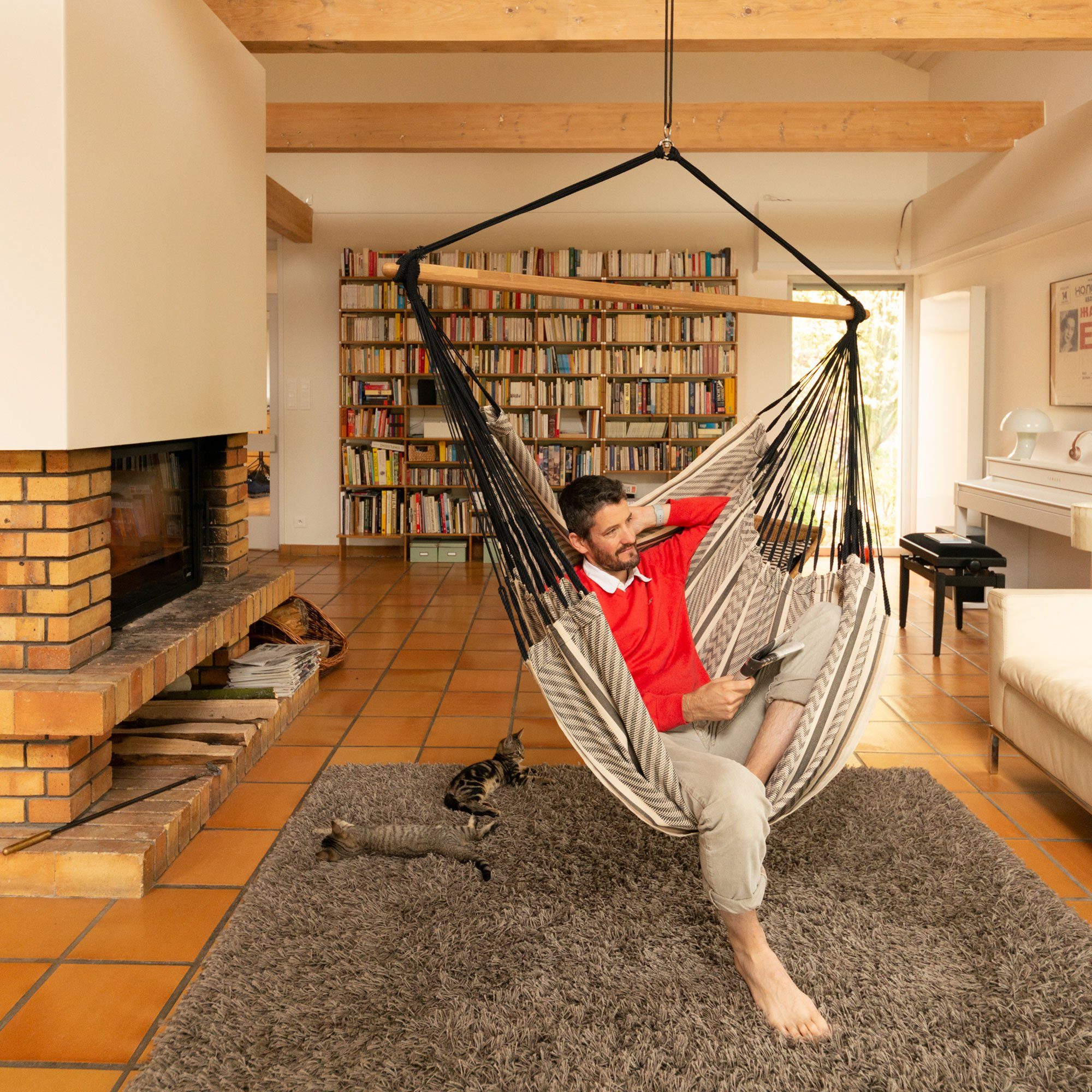 La Siesta Hängestuhl Hängestuhl Hängesessel Lounger HABANA Zebra Bio Baumwolle La Siesta, Hochwertige Qualität