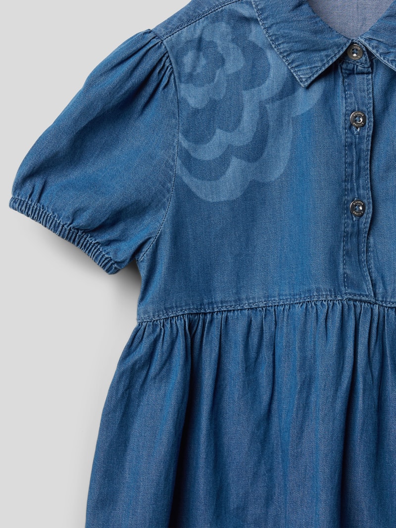 Jeanskleid mit abgesetztem Rockteil in blau