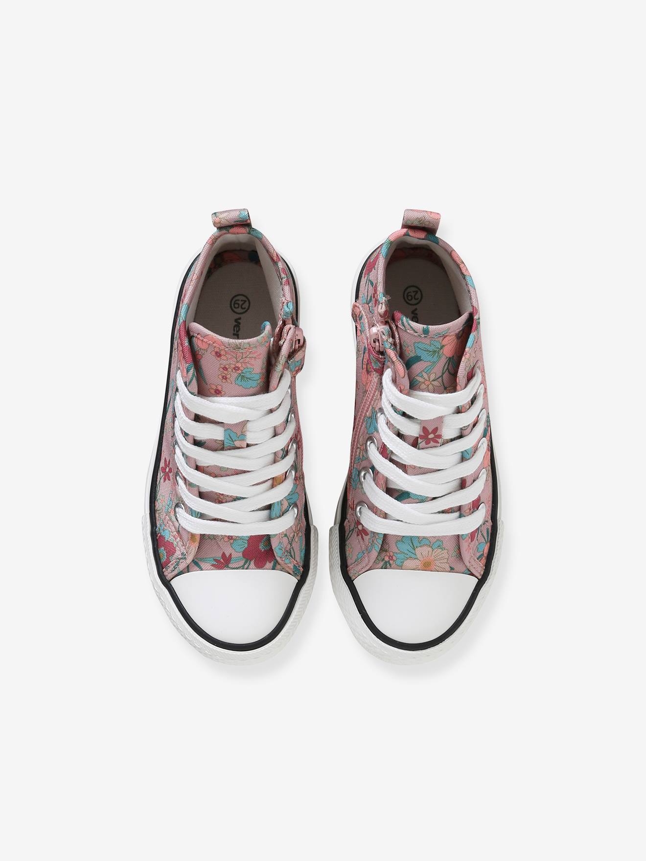 Vertbaudet Mädchen Stoff-Sneakers - mehrfarbig geblümt