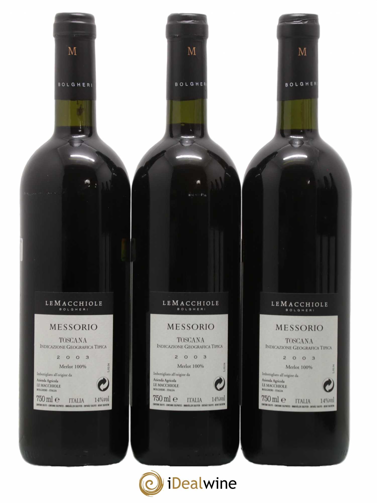 Toscana IGT Le Macchiole Messorio  2003 - Lot de 6 Bouteilles