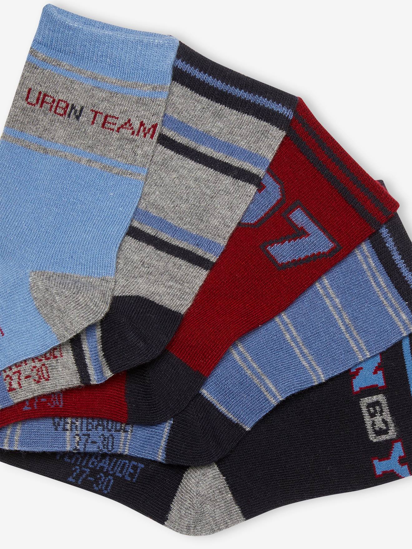 Lot de 5 paires de chaussettes garçon BASICS lot brique