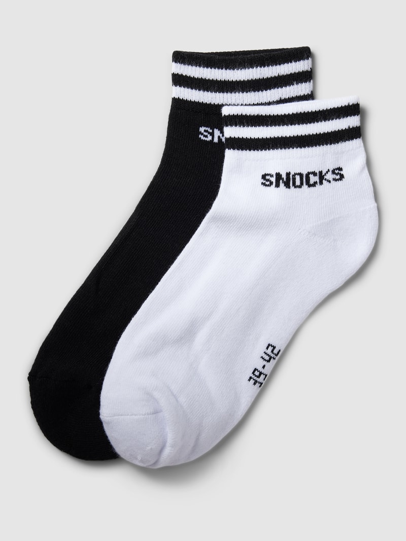 Socken mit Kontraststreifen Modell 'Retro' in weiß