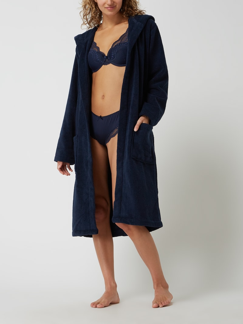 Bademantel aus Frottee in marineblau