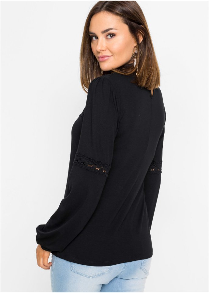 Langarmshirt mit Spitze