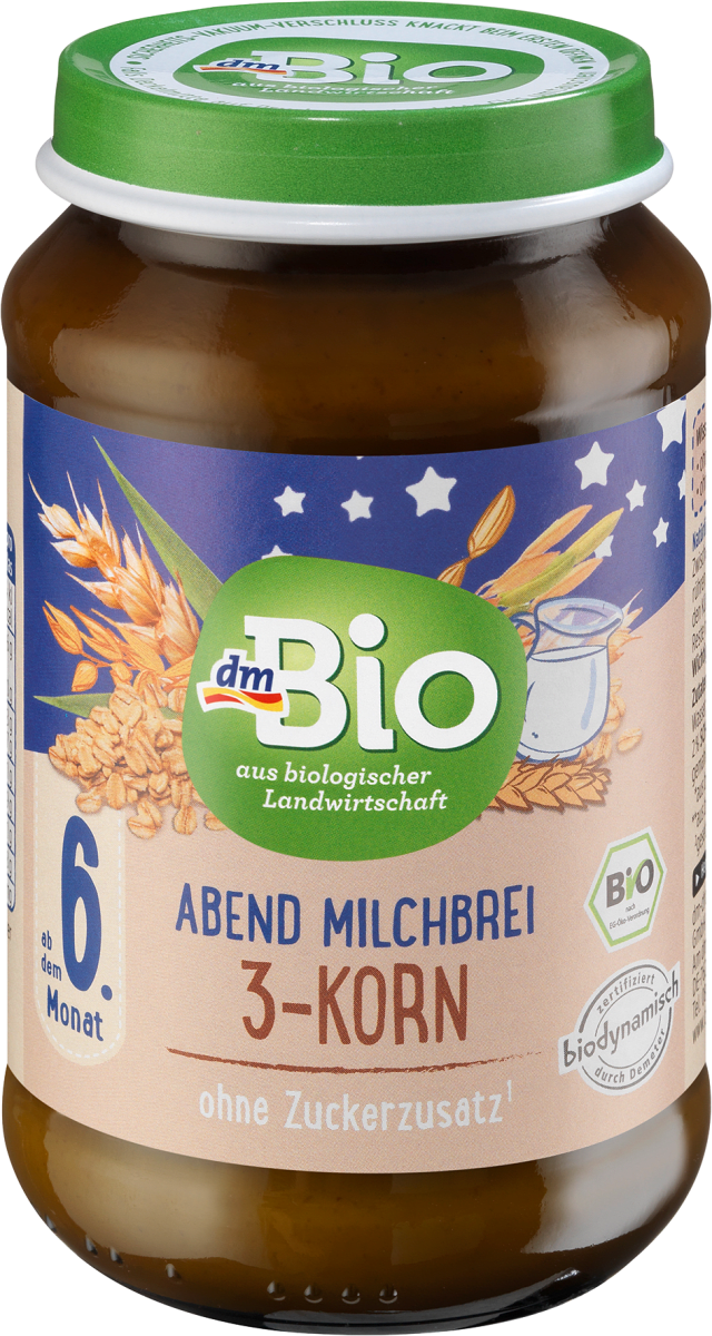 Abendbrei Milch 3-Korn ab 6. Monat, Demeter, 190 g