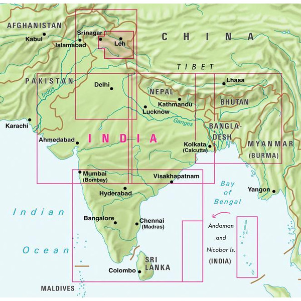 Nelles Map India: Ladakh - Zanskar 1 : 350 000 - Wanderkarte
