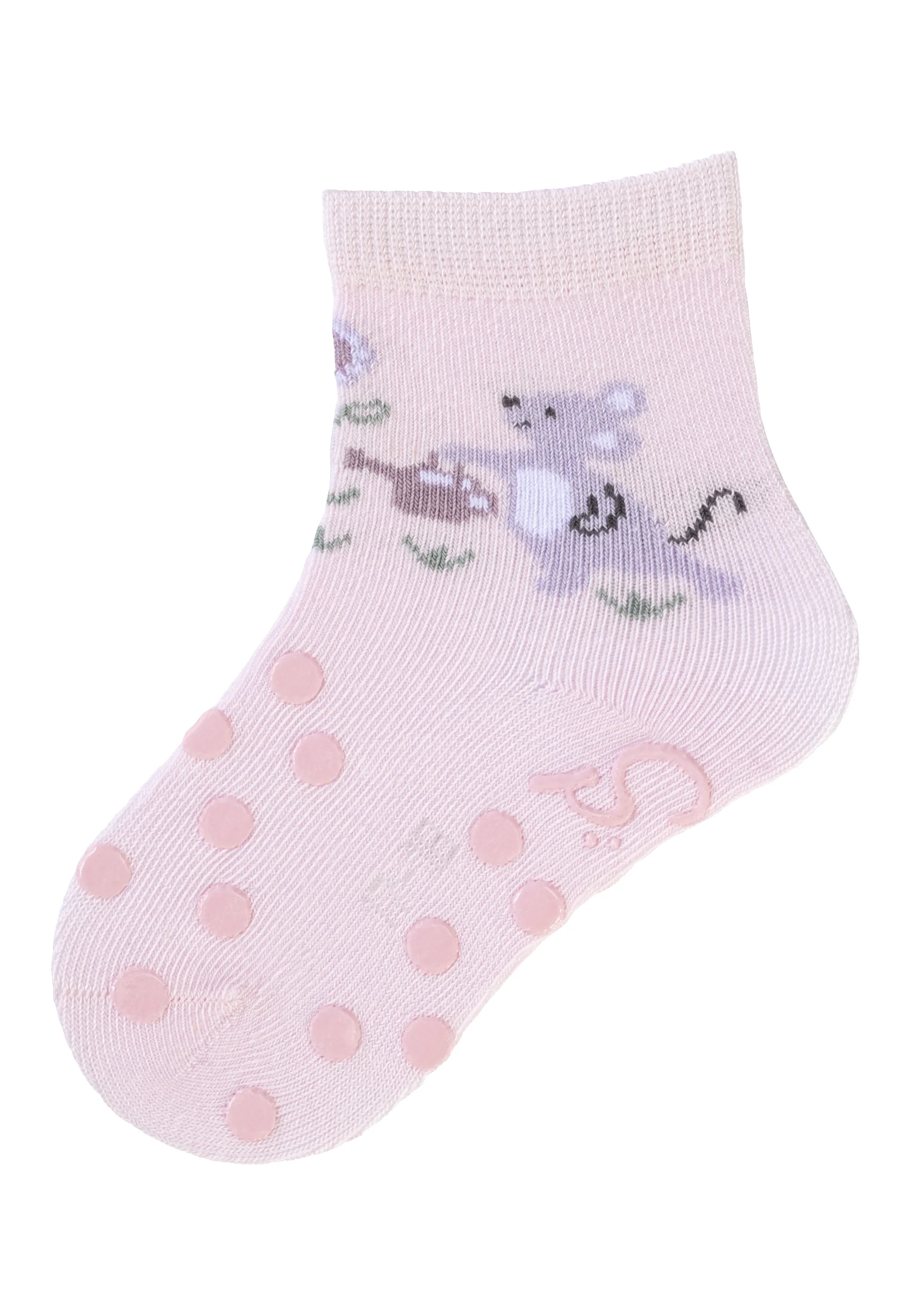 ABS Krabbelsocken im 2er Pack mit Motiv Maus